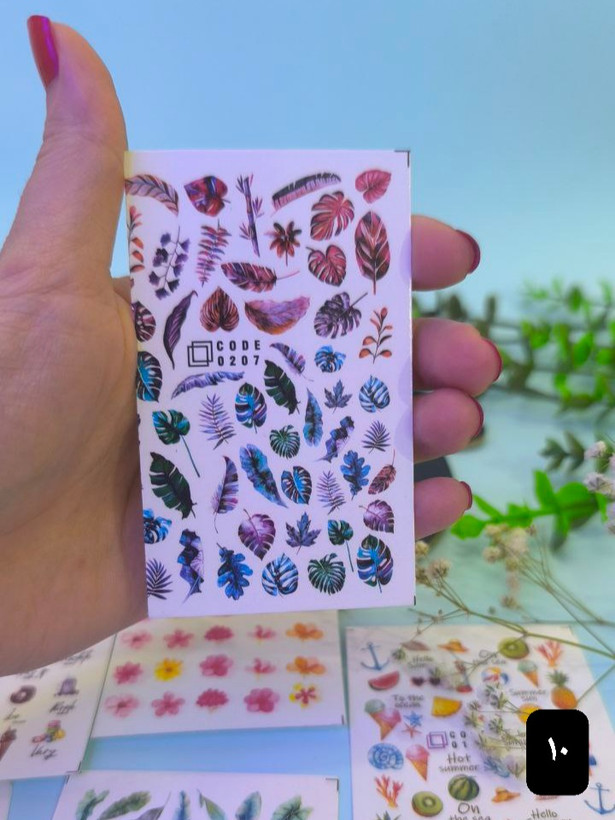 خرید استیکر ناخن طرح پرو برگ ترکیبی