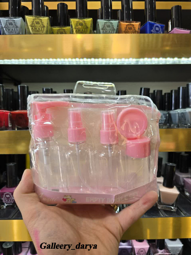 قیمت خرید ظروف آرایشی ۶ تکه رنگ صورتی