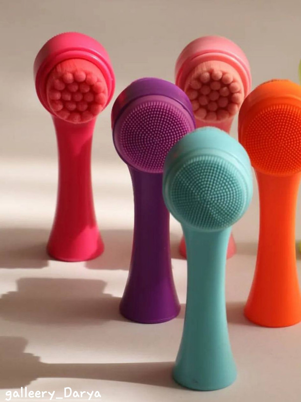 فیس براش دستی سیلیکونی دوطرفه مویی نرم مناسب انواع پوست