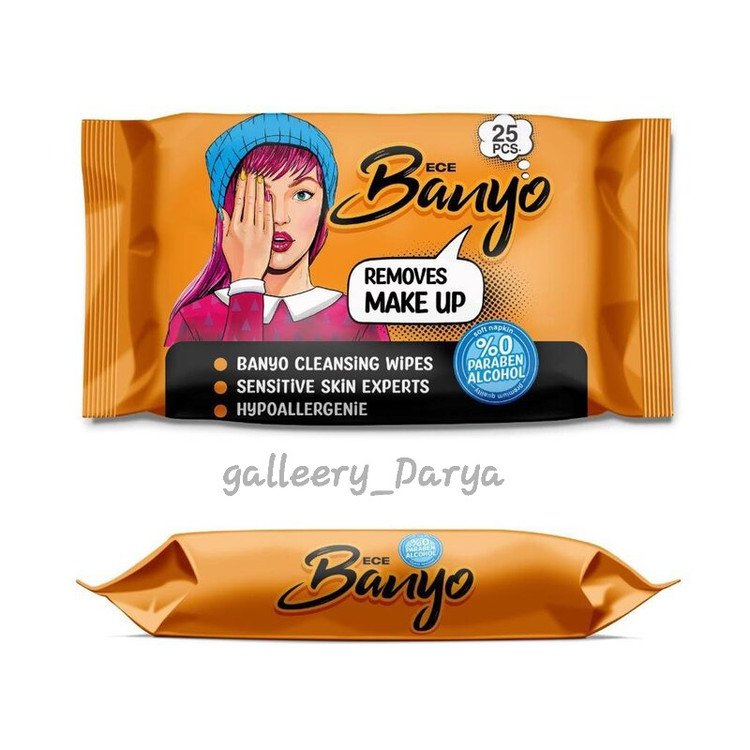 خرید دستمال مرطوب آرایش پاک کن Banyo بانیو ۲۵ عددی رنگ نارنجی