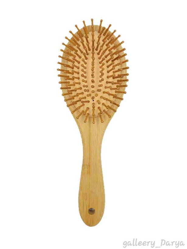 خرید برس مو چوبی مدل بامبو بیضی
