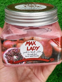 خرید اسکراب شنی صورت و بدن مکس لیدی Maxlady رایحه انار پاک کننده عمقی پوست و منافذ