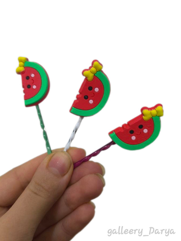 خرید گیره سر دخترانه طرح هندوانه خیلی کیوت و فانتزی پاپیونی