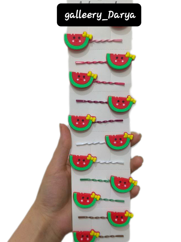 خرید آنلاین گیره سر دخترانه طرح هندوانه بدون کشیدگی موی سر