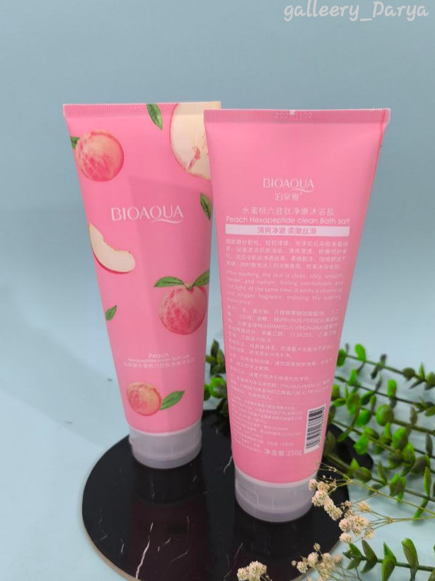 خرید آنلاین نمک بدن بیوآکوا BIOAQUA رایحه هلو مناسب انواع پوست از بین برنده پوست مرغی