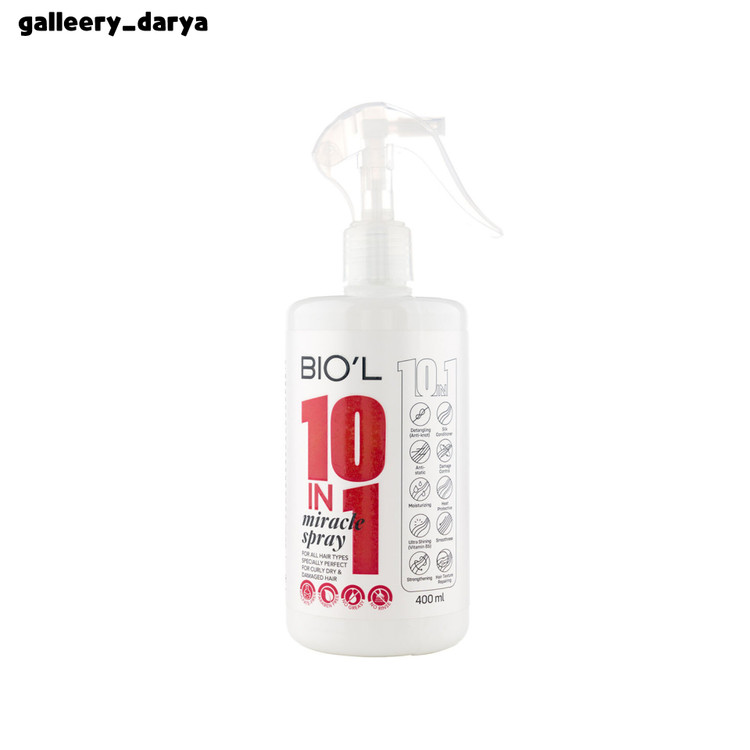 اسپری مو حجم ۴۰۰ میلی لیتر. ده کاره برند بیول BIOL. بدون نیاز به شستشو.