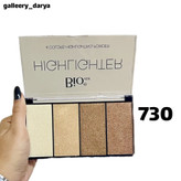خرید آنلاین پالت هایلایتر 4رنگ بیو استار biostar شماره ۷۳۰. پوشش دهی بالا.