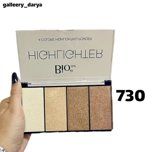 خرید آنلاین پالت هایلایتر 4رنگ بیو استار biostar شماره ۷۳۰. پوشش دهی بالا.