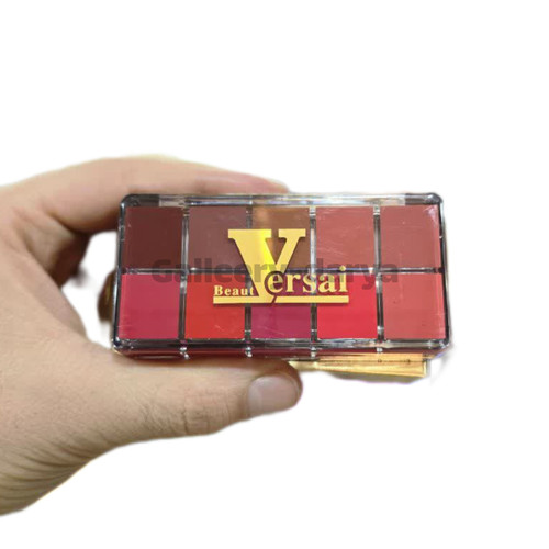 خرید پالت رژلب ۱۰رنگ آینه و براش دار برند ورسای Versai