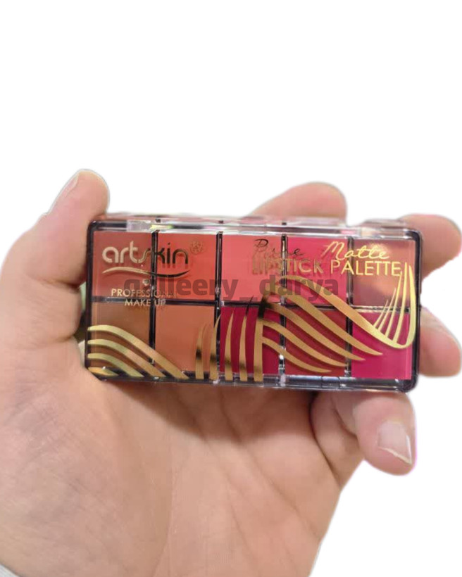 خرید پالت رژلب ۱۰رنگ همراه با براش و آینه آرت اسکین artskin کد A