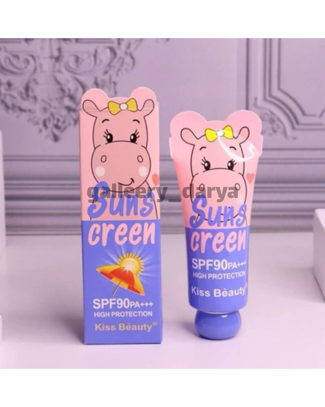 خرید ضدآفتاب کودک بی رنگ طرح اسب آبی spf90 برند کیس بیوتی Kiss Beauty حجم 70 میلی لیتر