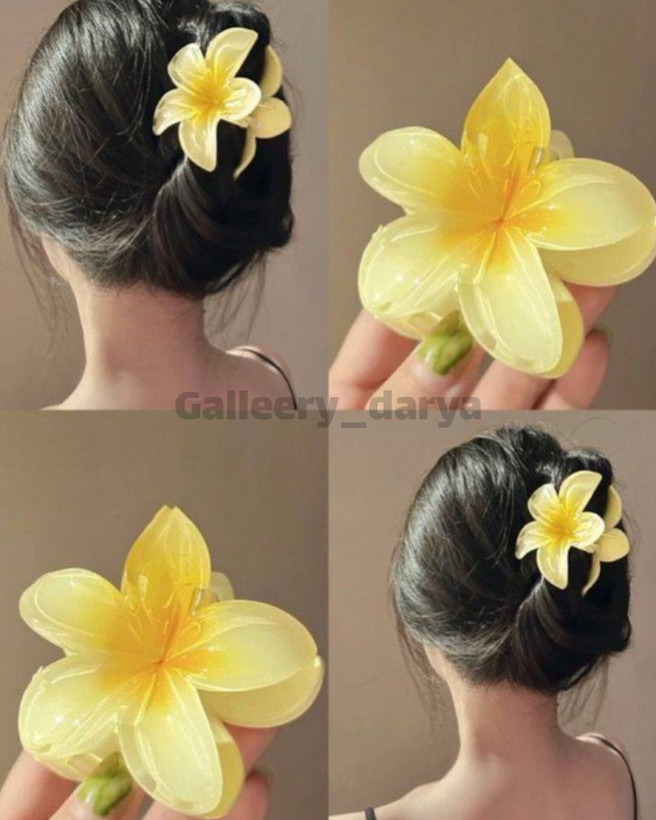 کلیپس پلومریا سایز بزرگ رنگ زرد