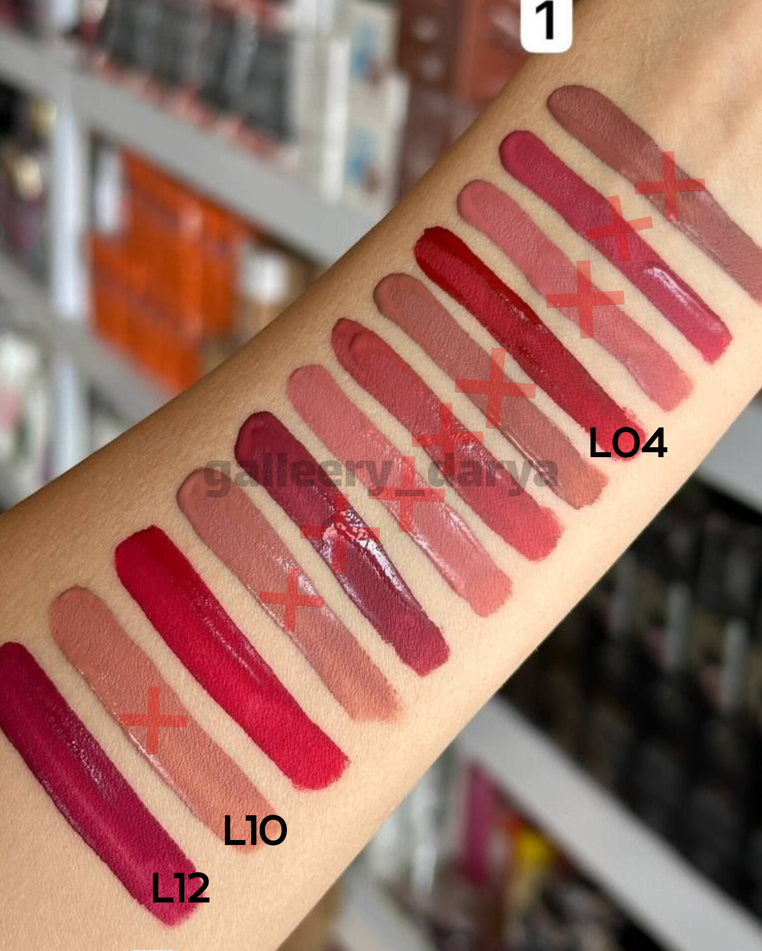 تست رنگ رژمایع لیدی پیور LADY PURE شماره های L12. L10 و L04