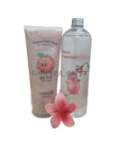 قیمت فروش آنلاین پک مراقبتی هلو دارای تونر هلویی سرسان لاو و اسکراب هلویی یانگمی و کلیپس ترند پینترستی طرح گل رنگ هلویی