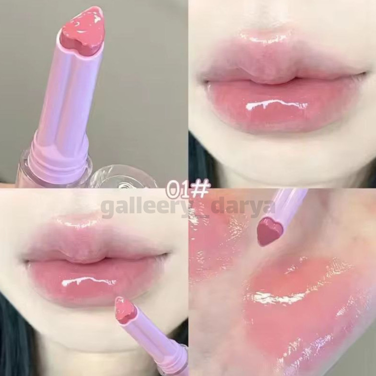 خرید اینترنتی لیپ گلاس جامد و لیپ پلامپر برند Gege Bear شماره ۰۱ با رنگی طبیعی برقی ملایم و دخترونه بافتی نرم و سبک در گالری دریا