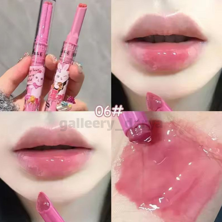 خرید غیرحضوری لیپ پلامپر برند Gege Bear شماره ۰۶ با رنگی جذاب و دخترونه برقی ملایم و صورتی با طراحی فانتزی و مدل استیکی یا اتودی در گالری دریا